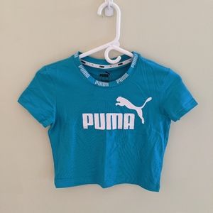 NWT Puma Amplified Cropped Tee Caribbean Sea💖
